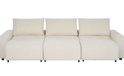 Canapé 3 places convertible et modulable Castelo Tissu texturé Crème