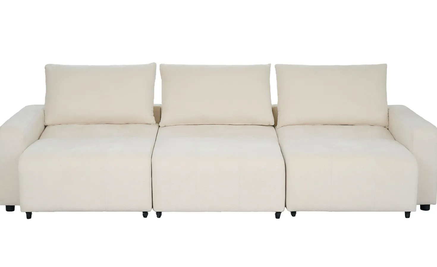 Canapé 3 places convertible et modulable Castelo Tissu texturé Crème