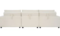 Canapé 3 places convertible et modulable Castelo Tissu texturé Crème