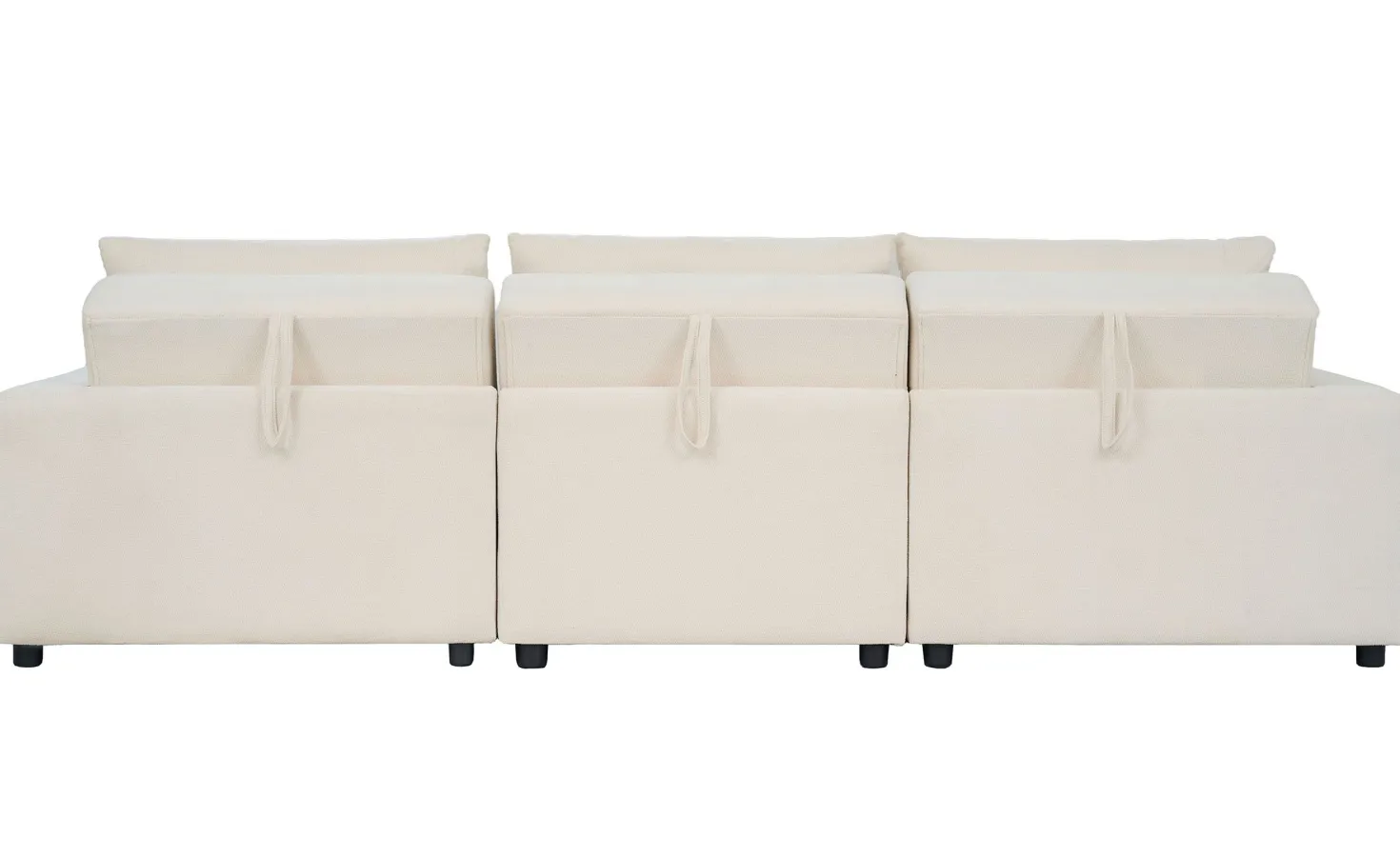 Canapé 3 places convertible et modulable Castelo Tissu texturé Crème