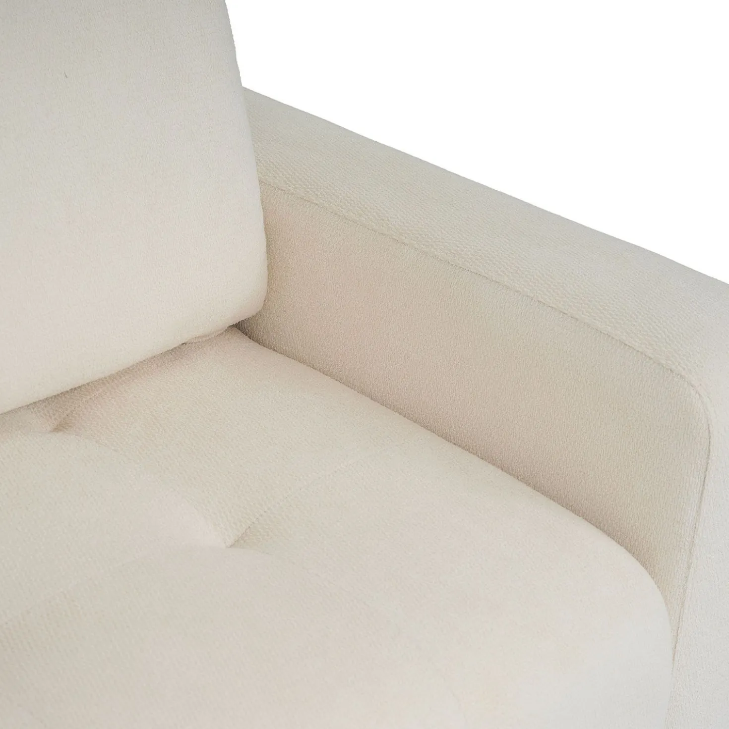 Canapé 3 places convertible et modulable Castelo Tissu texturé Crème