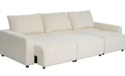 Canapé 3 places convertible et modulable Castelo Tissu texturé Crème