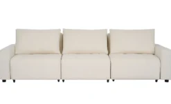Canapé 3 places convertible et modulable Castelo Tissu texturé Crème