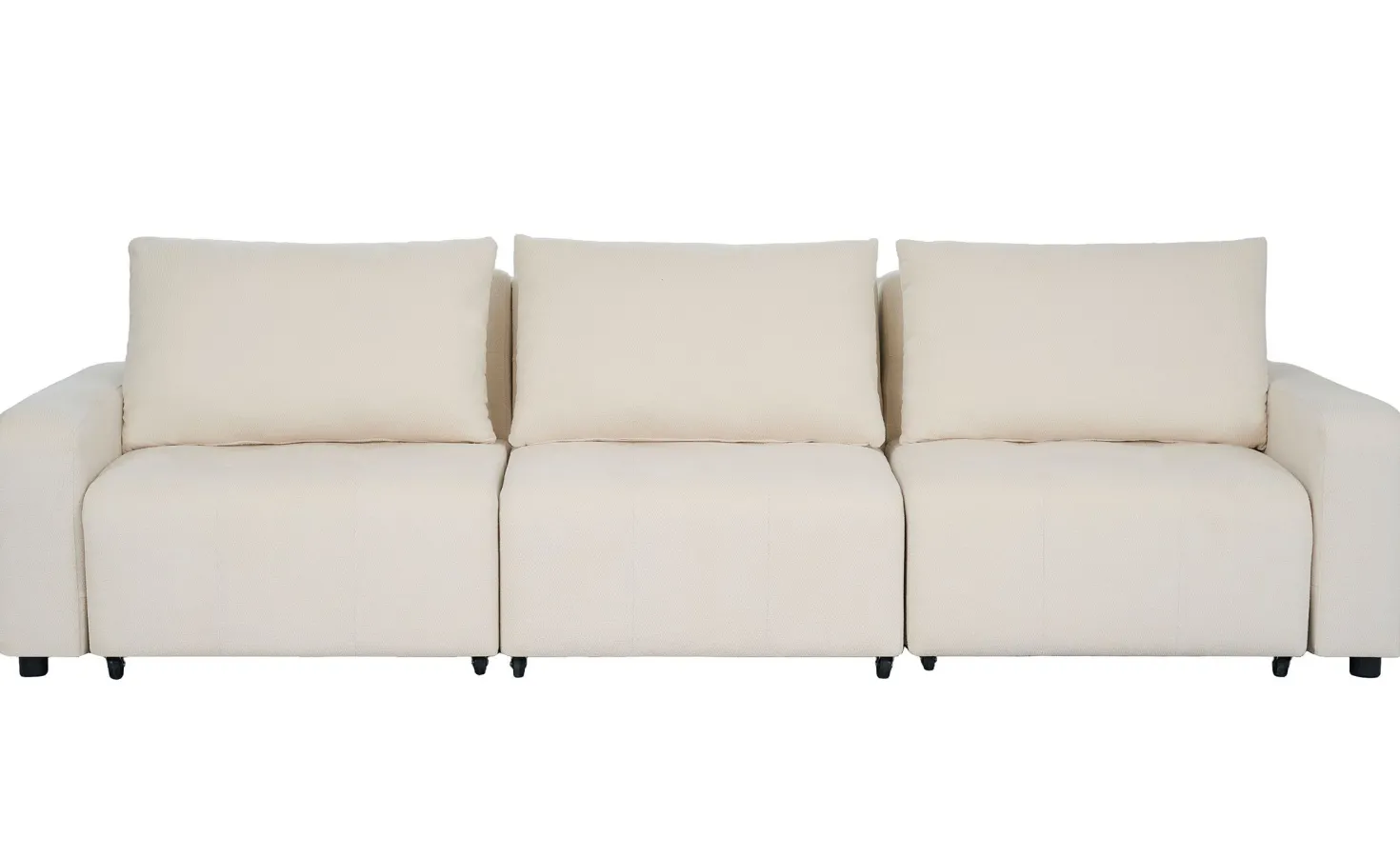 Canapé 3 places convertible et modulable Castelo Tissu texturé Crème