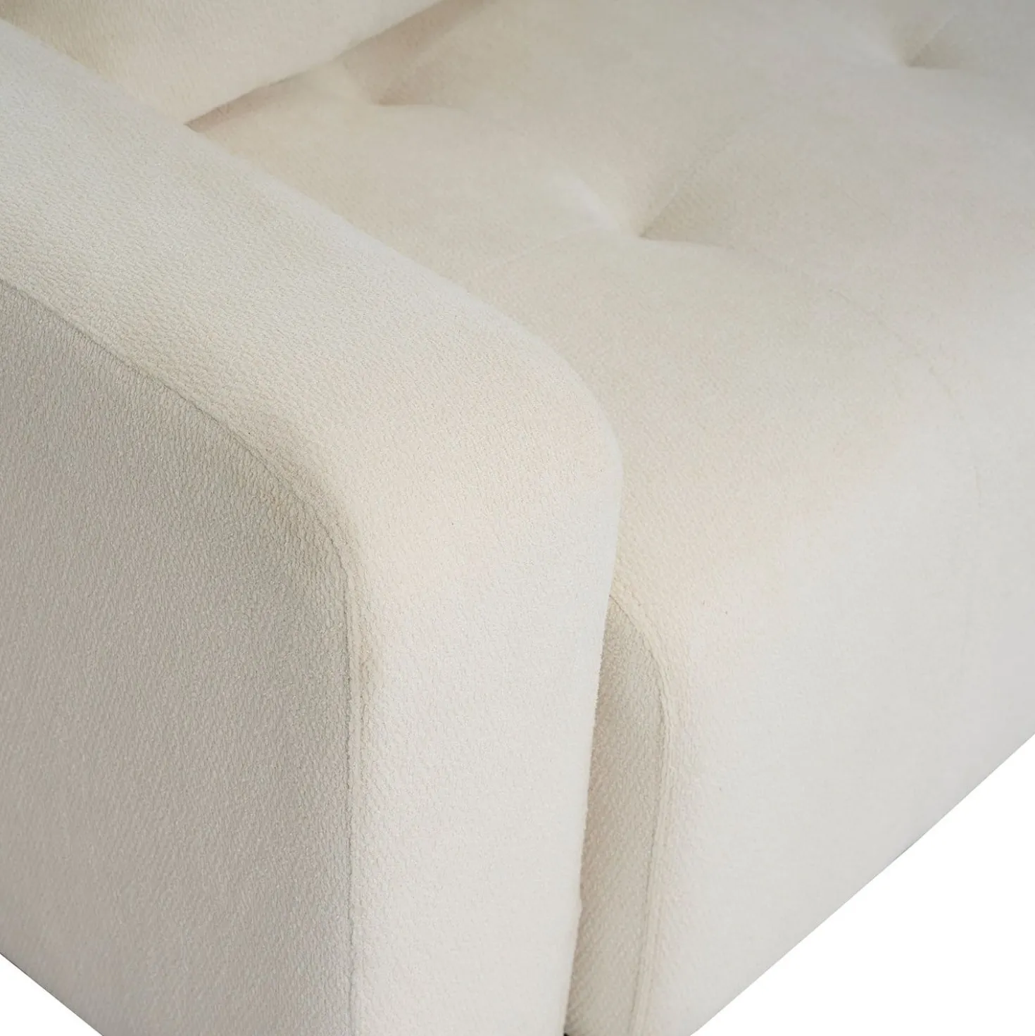 Canapé 3 places convertible et modulable Castelo Tissu texturé Crème
