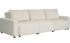 Canapé 3 places convertible et modulable Castelo Tissu texturé Crème