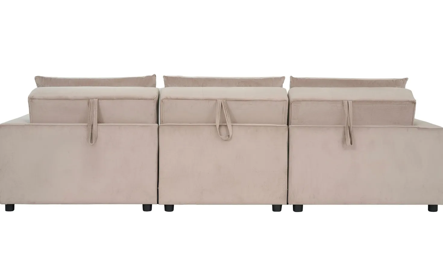 Canapé 3 places convertible et modulable Castelo Velours Taupe