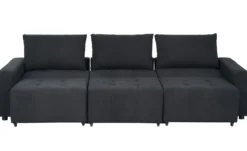 Canapé 3 places convertible et modulable Castelo Velours côtelé Noir