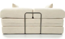 Canapé 2 places convertible et modulable Bergerac Tissu bouclette Crème