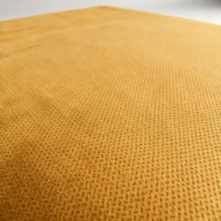 Canapé 2 places convertible et modulable Bergerac Tissu doux texturé Ocre doré