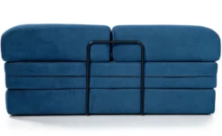 Canapé 2 places convertible et modulable Bergerac Tissu doux texturé Bleu
