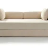 Canapé 3 places convertible et modulable Bergerac Tissu bouclette Crème