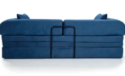 Canapé 3 places convertible et modulable Bergerac Tissu doux texturé Bleu