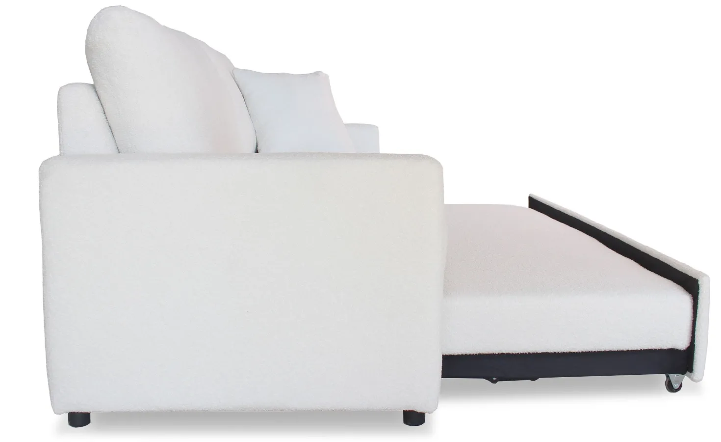 Canapé 3 places Convertible Saphir Tissu Bouclette Écru