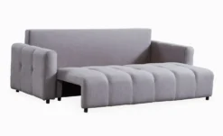 Canapé 3 places convertible Stylian Tissu Gris clair