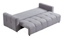 Canapé 3 places convertible Stylian Tissu Gris clair