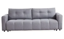 Canapé 3 places convertible Stylian Tissu Gris clair