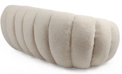 Canapé 2 Places design coquillage Horizan Tissu bouclette Crème