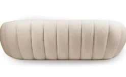 Canapé 3 Places design coquillage Horizan Tissu bouclette Crème