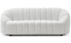 Canapé 3 places design Sidonie Tissu bouclette Blanc