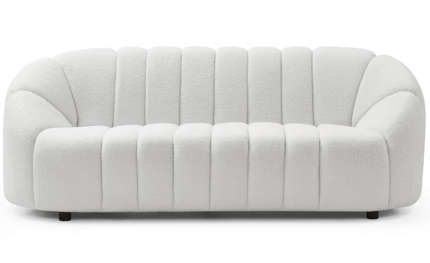 Canapé 3 places design Sidonie Tissu bouclette Blanc