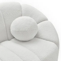 Canapé 3 places design Sidonie Tissu bouclette Blanc