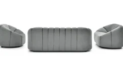 Canapé 2 places design Sidonie Velours Gris