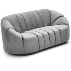 Canapé 2 places design Sidonie Velours Gris