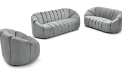 Canapé 2 places design Sidonie Velours Gris