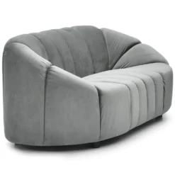 Canapé 2 places design Sidonie Velours Gris