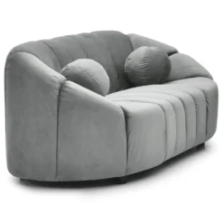 Canapé 2 places design Sidonie Velours Gris