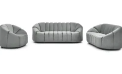 Canapé 2 places design Sidonie Velours Gris