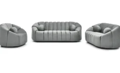 Canapé 2 places design Sidonie Velours Gris