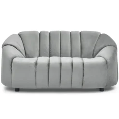 Canapé 2 places design Sidonie Velours Gris