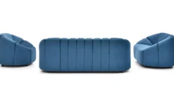 Canapé 3 places design Sidonie Velours Bleu