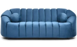 Canapé 3 places design Sidonie Velours Bleu