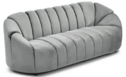 Canapé 3 places design Sidonie Velours Gris