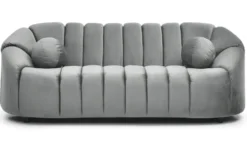 Canapé 3 places design Sidonie Velours Gris
