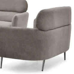 Canapé 2 places moderne avec haut dossier Damigal Tissu doux Gris taupe