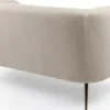Canapé 2 places moderne Bombaro pieds métal doré et Tissu bouclette Beige