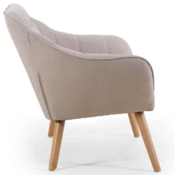 Canapé 2 places Scandinave Zentao Tissu Beige