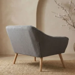 Canapé 2 places Scandinave Zentao Tissu Gris Clair
