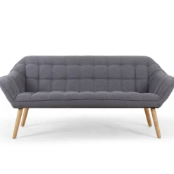 Canapé 3 places Scandinave Zentao Tissu Gris Clair