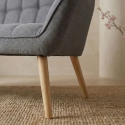Canapé 3 places Scandinave Zentao Tissu Gris Clair