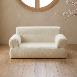 Canapé pour chien et chat Titou 50x80 Tissu Bouclette Crème