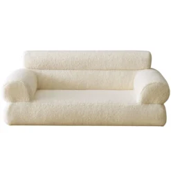 Canapé pour chien et chat Titou 50x80 Tissu Bouclette Crème
