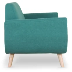 Canapé scandinave 2 places Danube Tissu Bleu-Vert