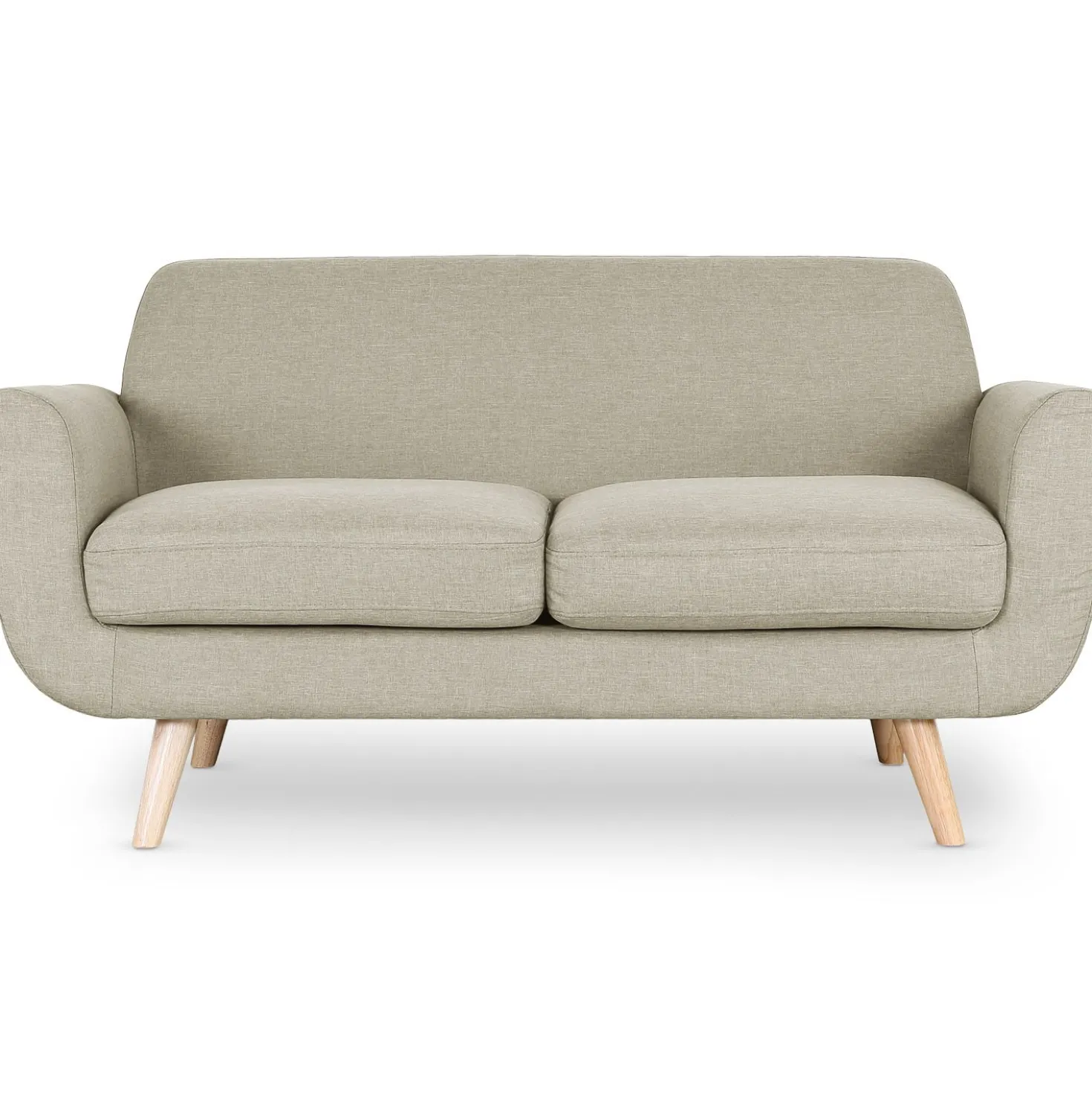 Canapé scandinave 2 places Danube Tissu Beige