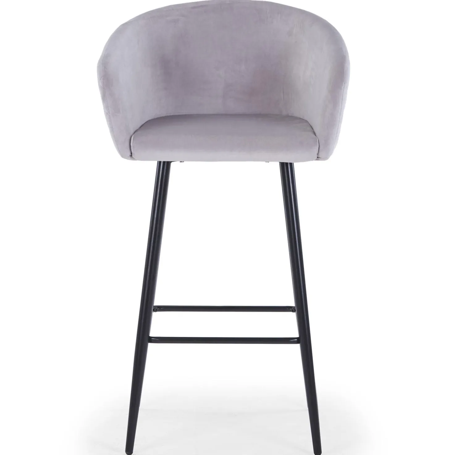Chaise de bar Bobby Velours Argent