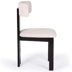 Chaise de salle à manger design Ceriz Bois foncé et Velours Beige